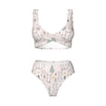 thumbnail image 4 of Daiia Rabbit Forest Women's Bikini Set Two Piece Swimsuit High Waisted Bikini Adjustable Straps Bikini Perfect for Beach, Pool, and Summer Vacation-, 4 of 9