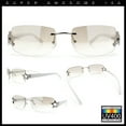 thumbnail image 2 of Womens Rimless Star Rhinestone Jewel Rectangle Wrap Fancy Sunglasses Silver White - Clear, 2 of 9