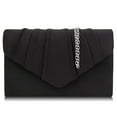 thumbnail image 1 of Nvzi Bolso de noche para mujer, de ante, plisado, tipo sobre, color negro, 1 of 4