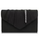 thumbnail image 1 of Nvzi Bolso de noche para mujer, de ante, plisado, tipo sobre, color negro, 1 of 4