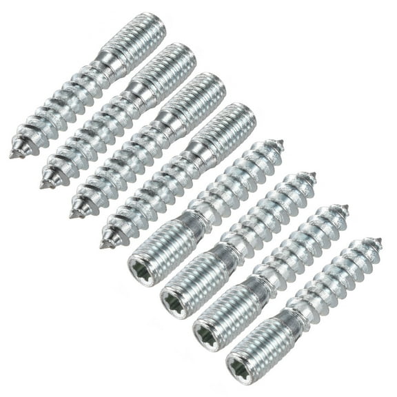 8Pcs M10x50mm Hanger Bolt Double Headed Bolt Self-Tapping Screw
