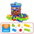 thumbnail image 1 of Juego de bloques de construcción para niños pequeños First Builders, bolsa de construcción grande con 100/130 piezas y almacenamiento, azul, a partir de 1 año, 1 of 6