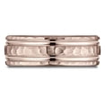 thumbnail image 2 of Benchmark� 14 Karat Rose Gold 7.5mm Comfort-fit Hammered Finish Double High Polish Cut Design Wedding Band Ring, 2 of 7