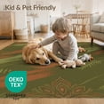 thumbnail image 4 of ODIKA 6'x9' Washable Area Rug Distressed Earth Tone Freeform Shape Abstract Artistic Floor Covering for Queen Size Bedroom, Under Bed, Master Suite, Easy Care, Non-Shedding, 4 of 7