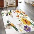 thumbnail image 2 of Hummingbird Flower Area Rugs 3x5 ft Spring Floral Plant Animal Washable Rug Non Slip Indoor Carpet Absorbent Floor Mat for Living Room Bedroom Dining Room, 2 of 9