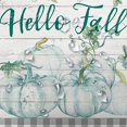 thumbnail image 6 of Autumn Decorations Pumpkin Thanksgiving Shower Curtain, Watercolor Fall Blue Teal Gray Pumpkin Maple Leaf on Buffalo Check Plaid Shower Curtain Sets, Rustic Farmhouse Wooden Shower Curtain, 69X70in, 6 of 6