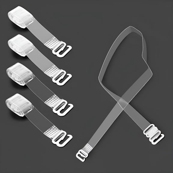 TELOLY 2026 New 6 Pairs Clear Invisible Transparent Adjustable Bra Set Hook Shoulder Straps for Strapless Dresses, Tops, Evening Wear, Casual Wear, Wedding Dresses