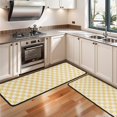 thumbnail image 3 of Kitchen Rugs Sets Of 2,Yellow and White Checkerboard Pattern Anti Fatigue Kitchen Mat Rugs Non Slip Washable,Decorative Kitchen Floor Mats for Kitchen,Sink,Laundry,17"x47"+17"x47", 3 of 5