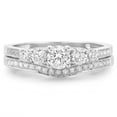 thumbnail image 3 of Dazzlingrock Collection 0.75 Carat (ctw) 14K Round Diamond 5 Stone Bridal Engagement Ring Band Set 3/4 CT, White Gold, Size 5.5, 3 of 4