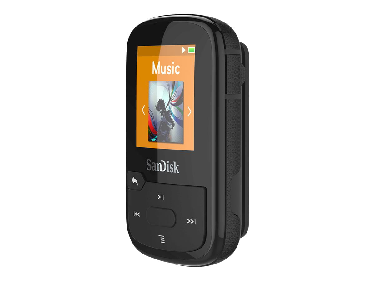 SDMX24-004G-G46K SanDisk Clip Sport 4GB MP3 Player Black with LCD Screen and MicroSDHC Card Slot