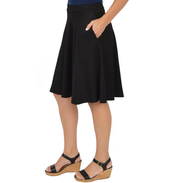 Stretch Is Comfort - Plus Size Circle Skirt With Pockets - 3X (20-22