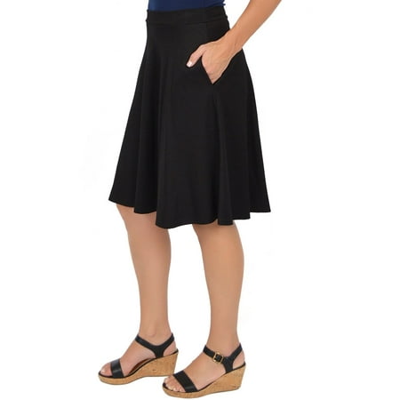 Plus Size Circle Skirt With Pockets - 3X (20-22) /