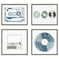 thumbnail image 7 of Kate and Laurel Sylvie Three Records Framed Canvas Wall Art by Statement Goods, 18x24 Gray, Boho Chic Music Decor, 7 of 7