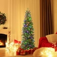 thumbnail image 2 of Costway 5FT Pre-Lit Hinged Artificial Christmas Tree with 390 Tips & 180 Multicolor Lights, 2 of 10