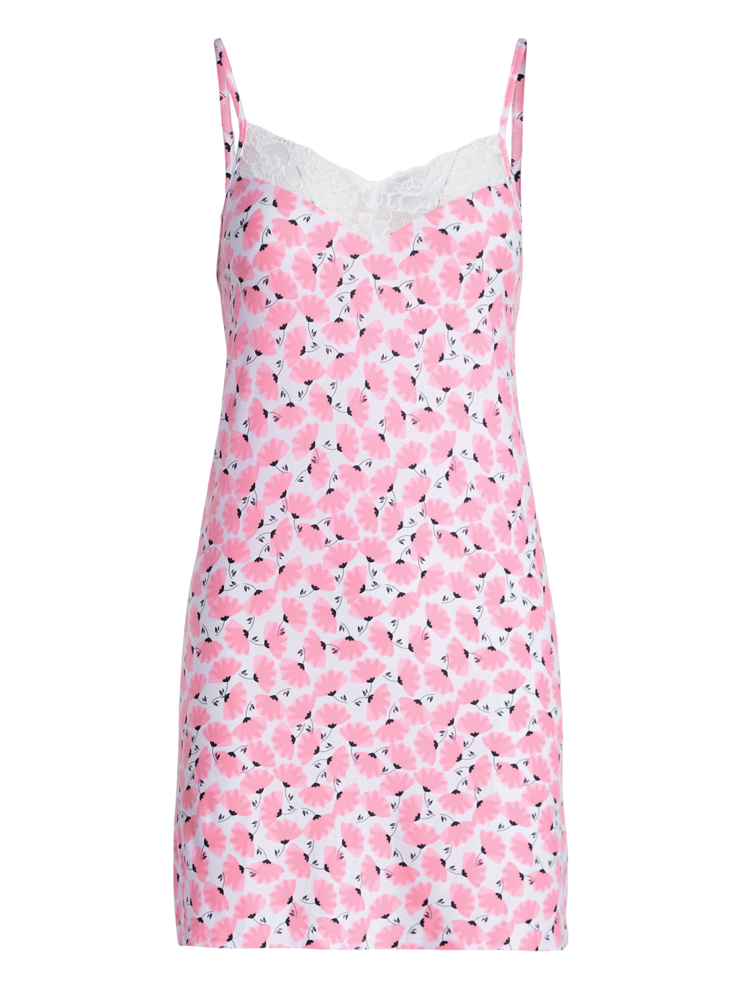Joyspun Women’s Dreamy Soft Collection Lace Front Knit Chemise, Sizes XS to 3X