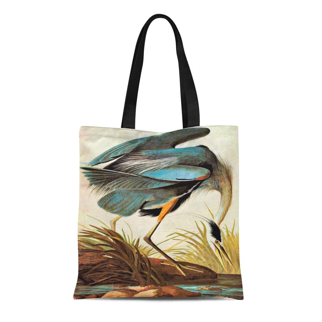 Zip Tote Bag Watercolor Crane Birds Bamboo Flower Womens Handbags Shoulder Bags Satchel Purse