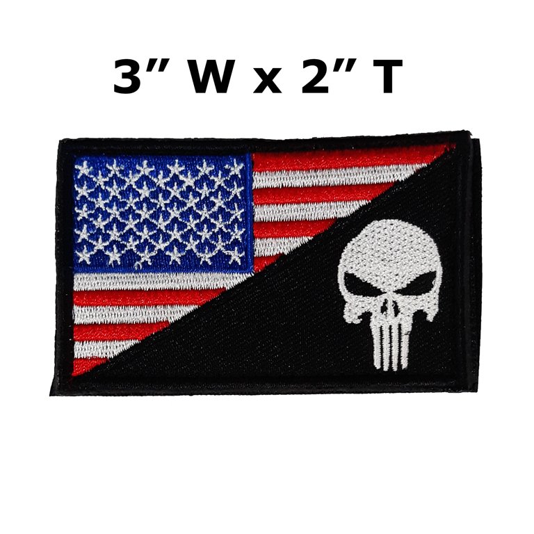 Punisher Skull Thin Blue Line Embroidered Patch