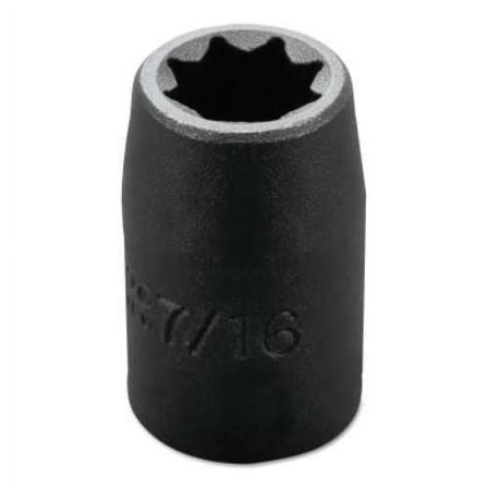 Proto Torqueplus Impact Socket, 1/2" Drive, 7/16" Opening, 8 Pts, EA (577-7414S)