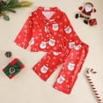 thumbnail image 2 of Staki Childrens Christmas Pajamas Little Big Boys Pajamas Set Kids PJs Cotton Sleepwear(Red,6-12 Months), 2 of 4