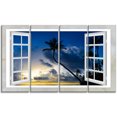 thumbnail image 2 of Fenêtre vers Plage avec Cocotiers - Impression sur Toile Paysage, 2 of 3