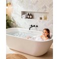 thumbnail image 5 of Wall Mount Tub Filler: Wowow Oil Rubbed Bronze Bathtub Faucet Long Spout Reach, Bath Tub Filler Faucet 2 Handle Wall Mounted Bathtub Faucets with Brass Rough in Valve Included Wall Mounted Tub Faucet, 5 of 8