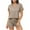 Khaki, variant on Abomasnow Womens 2 Piece Lounge Set Ribbed Knit Short Sleeve Pullover Tops and Drawstring Pants Casual Summer Pajamas Set