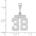 thumbnail image 2 of 14k White Gold Polished Finish Small Size Number 38 Charm Pendant, 2 of 2
