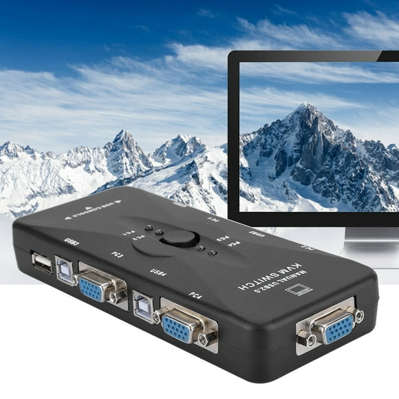 Computer Monitor Cable, 4 Port USB KVM Switch Switches Keyboard Mouse Switch with Svga, Vga, and Monitors for Versatile Connectivity for Users with Different Needs