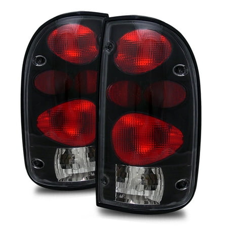 Euro Tail Lamps Crystal - For 95-00 Toyota Tacoma 2WD/4WD Euro Black Altezza Tail Lights Brake Lamps