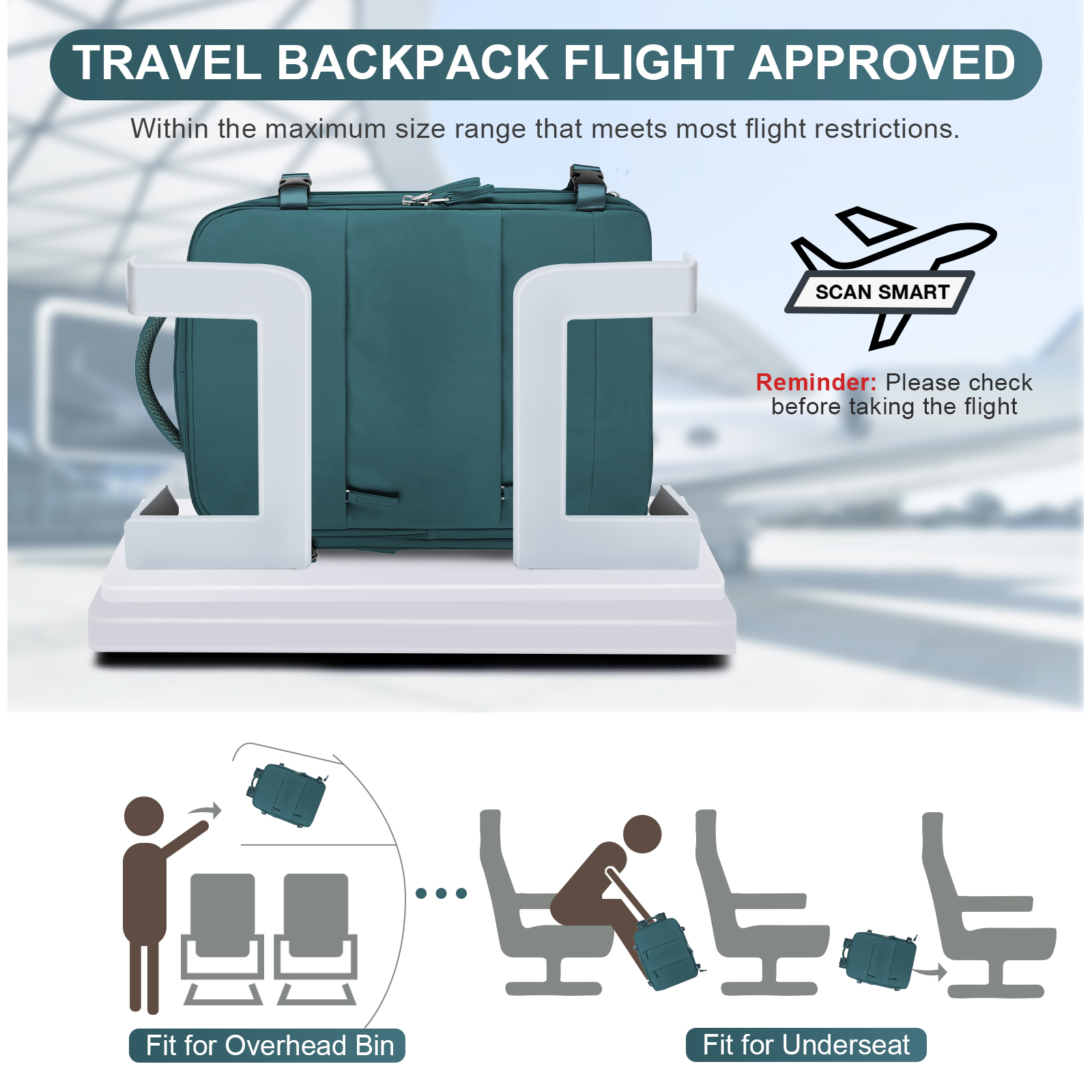 SYCNB Large Travel Backpack with Laptop Compartment photo 4