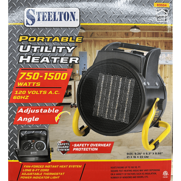 STEELTON PORTABLE UTILITY HEATER 750-1500 WATTS