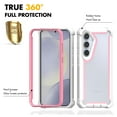 thumbnail image 3 of Dteck for Samsung Galaxy S25 Case with Screen Protector & Metal Magnetic Wireless Charging MagSafe Ring Sticker, Dual Layer Shockproof TPU Bumper Phone Case for Samsung S25 5G,Pink White, 3 of 4