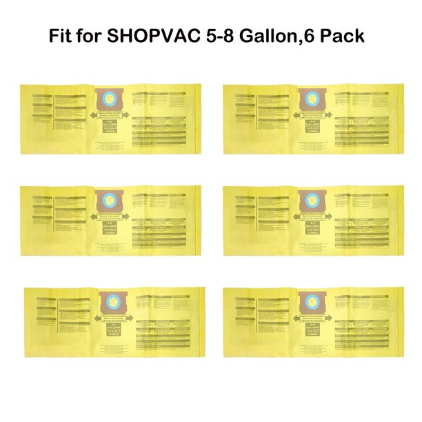 Disposable Vaccum Collection Filter Bags For ShopVac 9067133 Fits 58