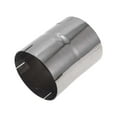 thumbnail image 1 of Tubo recto de escape T304 para automóvil, tubo recto de 4 pulgadas con cabeza plana doble y superficie pulida de ranura media en tono plateado, 1 of 7