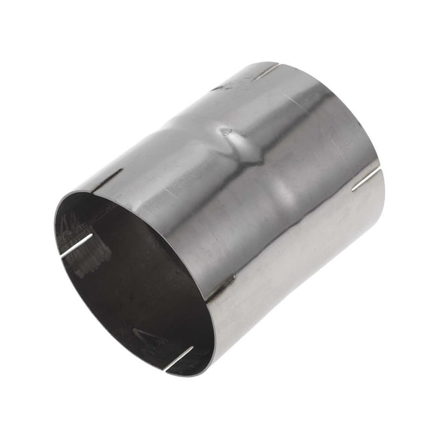 Tubo recto de escape T304 para automóvil, tubo recto de 4 pulgadas con cabeza plana doble y superficie pulida de ranura media en tono plateado
