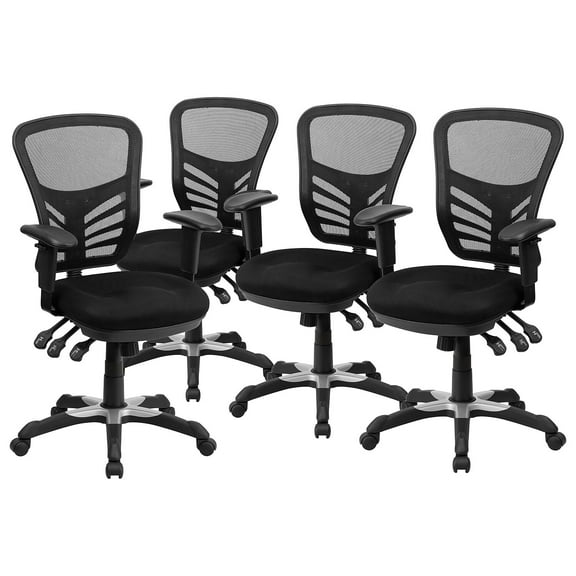Flash Furniture Nicholas Executive Office Chair Mesh Swivel Mid-Back Ergonomic, Black