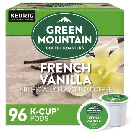 Green Mountain Coffee French Vanilla, Keurig K-Cup Pod, Light Roast, 96 Count