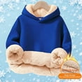 thumbnail image 5 of MAIHAN-Girls Hooded Sweatshirt, Soft Sherpa Lined Pullover for Kids 3-16 Years, Cozy Warm Jacket Top for Cold Weather Outdoor Play(Blue,13-14Years), 5 of 5