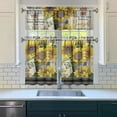 thumbnail image 3 of Vintage Floral Farmhouse Curtains 36 Inch Short - 3 Panel Boho Country Set with Rustic Wildflowers, Rod Pocket Window Treatment for Spring Summer, 3 of 6