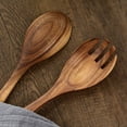 thumbnail image 6 of Smooth Polished Wooden Kitchenwares Spoon Fork Pair User friendly Kitchen Tool, 6 of 12