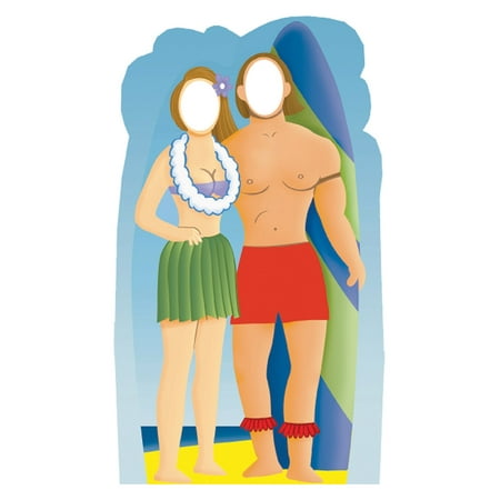 Advanced Graphics 558 Surf Board Couple Stand-In- 72" x 36" Cardboard Standup
