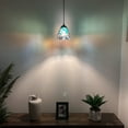 thumbnail image 5 of Tiffany Style Mini Hanging Lamp Green Brown Stained Glass LED Bulb Included 6”W*6”D*50”H, 5 of 7
