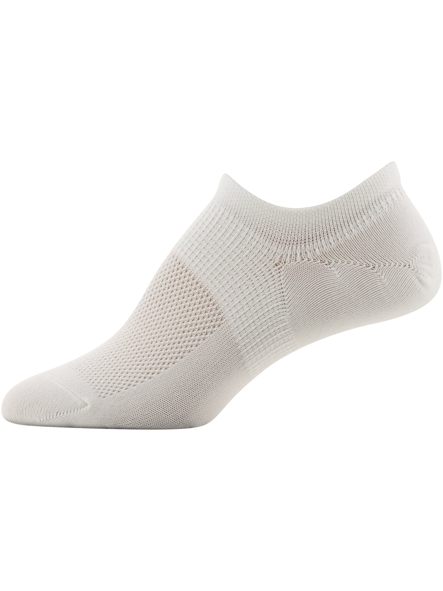 PEDS Women's All Day Active Nylon Invisible Socks White, 6 Pairs, Sizes 5-10