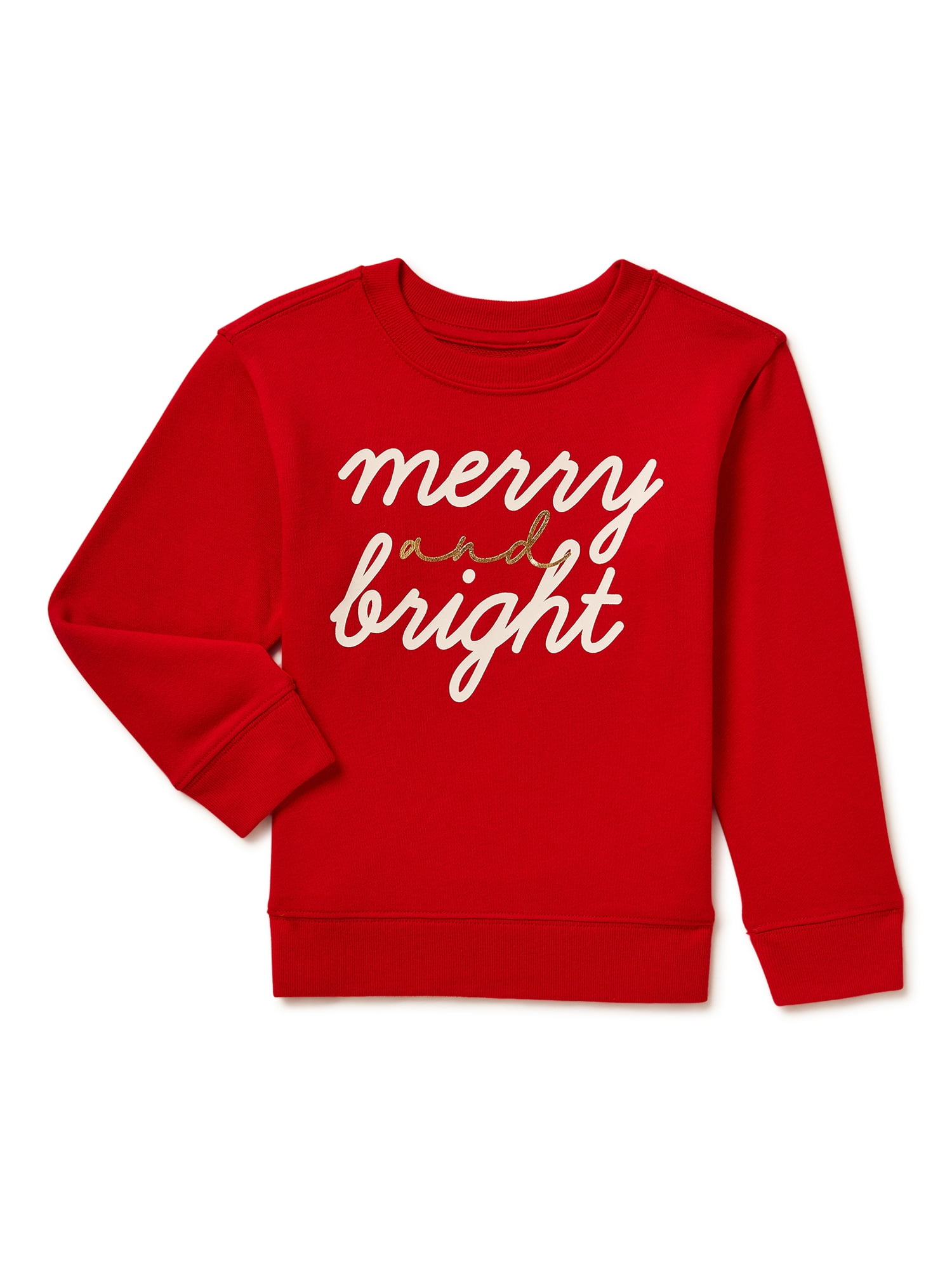 Holiday Time Baby and Toddler Boys Graphic Print Christmas Sweatshirt, Sizes 12 Months-5T