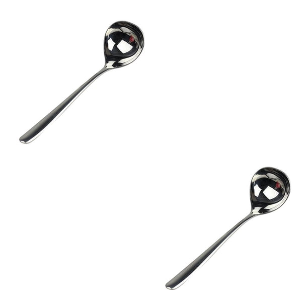 Cateissary 1 Uds. Cuchara para sopa cuchara de acero inoxidable con acabado de espejo cuchara para sopa grande Buffet banquete cena vajilla utensilios de Type3 NO3 Cateissary CBP111633