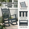 thumbnail image 2 of Tappio HDPE Rocking Chair All Weather Porch Rocker with High Backrest, Outdoor Indoor Rocking Armchair, Black, 2 of 9