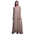 thumbnail image 1 of Bimba Robe de Nuit à Bretelles Spaghetti, Motif Floral et Rose, Marron Clair, Grande Taille, 1 of 5