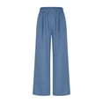 thumbnail image 5 of Besolor Summer Wide Leg Pants for Women Casual Baggy Elastic Waist Palazzo Pants Loose Lightweight Lounge Pants Trousers, 5 of 7