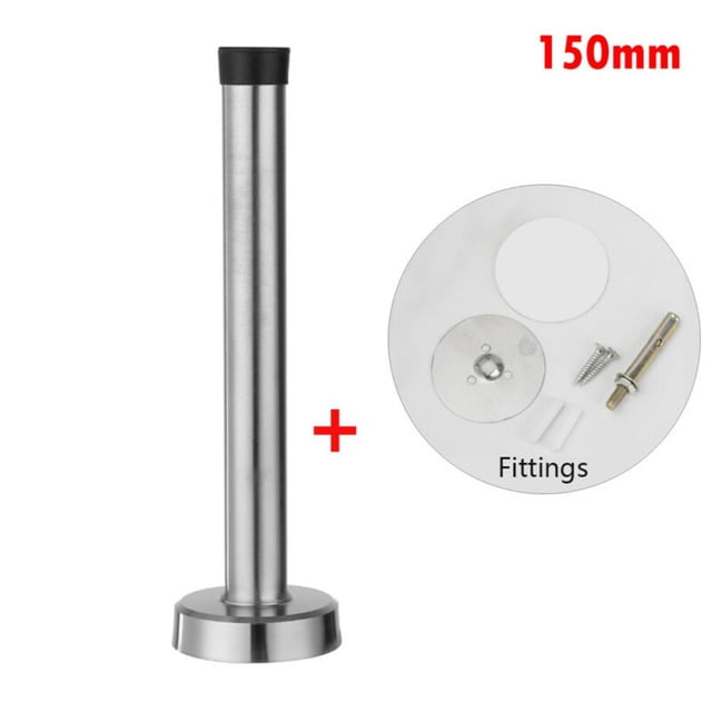 Stainless Steel Rubber Catch Door Stopper Buffer Stop Holder Mounted Protector