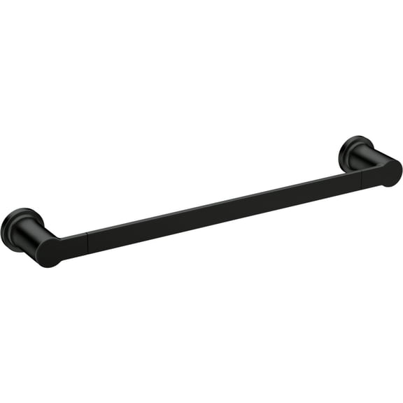 CSI Donner Moen Rinza 18 In. Towel Bar, Matte Black Y1118BL — Concealed-Screw Wall-Mount, Coordinated Bath Collection